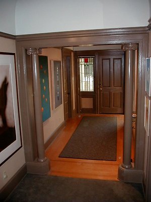 hallway facing door